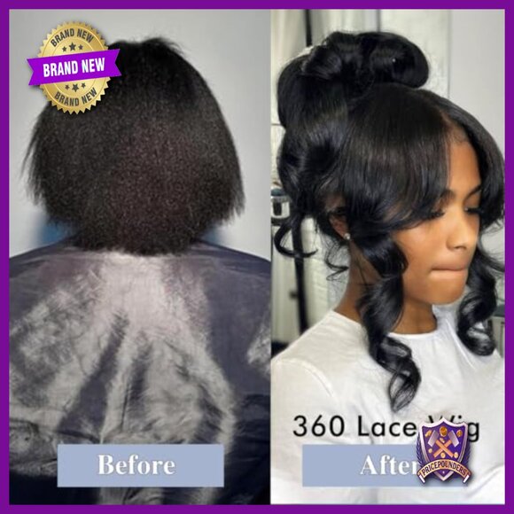 360 Lace Front Wig Human Hair 250% Density Straight 34 Inch Glueless main image 4